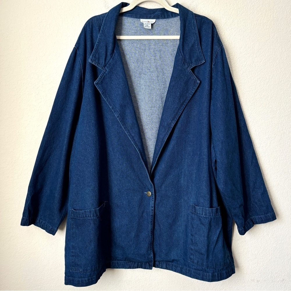 Hunters Run 3X Dark Denim Blazer One-Button Jacket